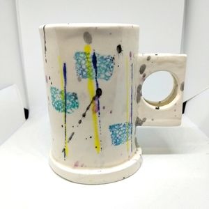Funky Claire Beitcher Ceramics Hand Painted Sea Ranch Clyde Mug Square Handle